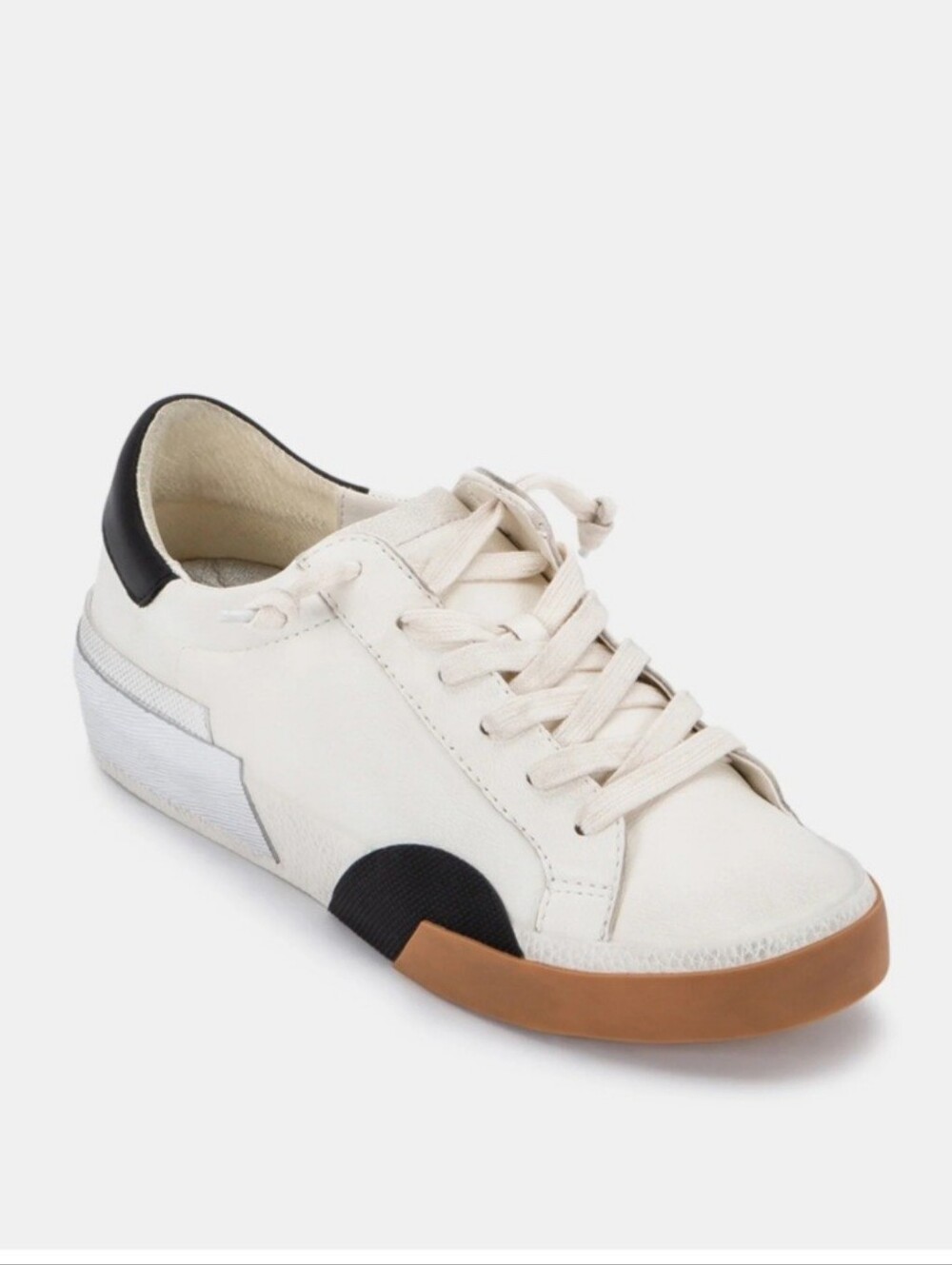 New Dolce Vita Zina White Leather Upper Low-Top Sneakers Women's Size 9.5